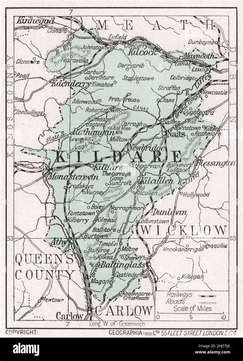 Map of County Kildare (1913 Stock Photo - Alamy