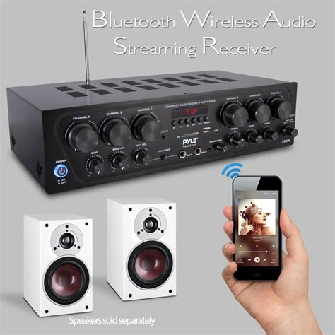 Pyle PTA62BT Bluetooth Home Audio 750 Watt 6 Channel Amplifier Stereo ...