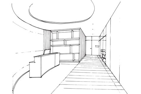 lobby office sketch drawing,office reception area,Modern design,vector ...