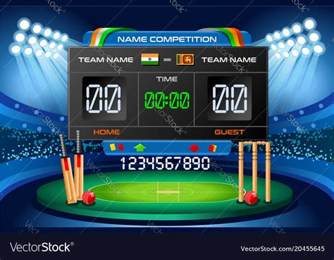 Cricket scoreboard background Royalty Free Vector Image