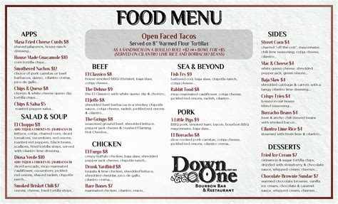 Food – Down One Bourbon Bar