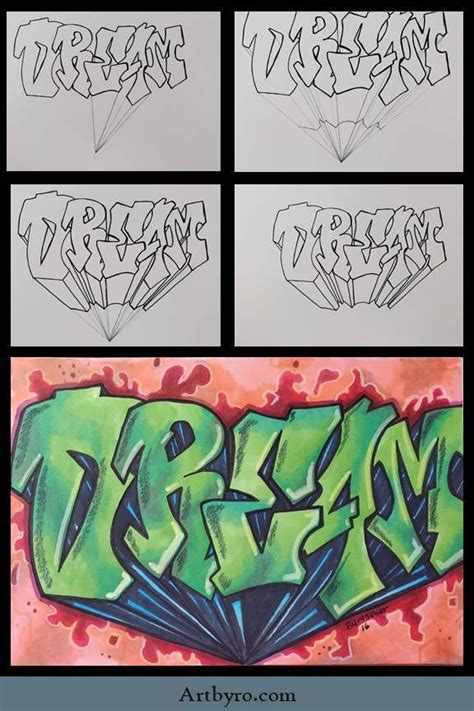 How To Draw 3D Letters Graffiti - How to Draw Graffiti Letters - Write ...