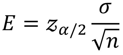 Margin of Error Formula for a Population Mean