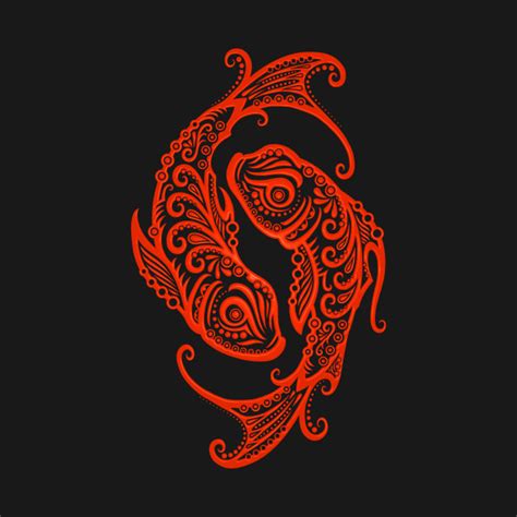 Red Pisces Zodiac Sign - Pisces - T-Shirt | TeePublic