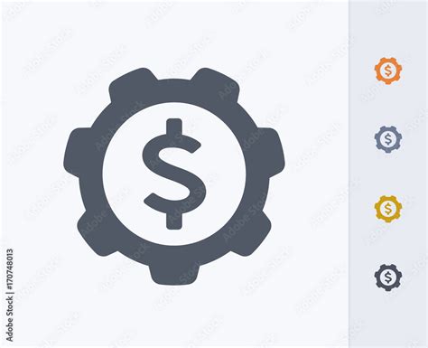 Stockvektorbilden Dollar & Gear - Carbon Icons A professional, pixel ...