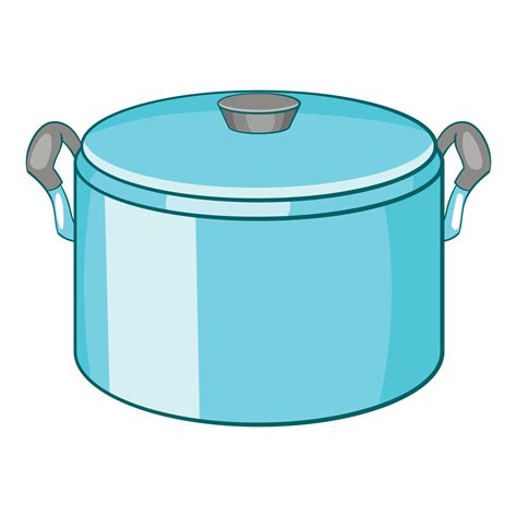 Pot with lid icon, cartoon style 14645821 Vector Art at Vecteezy