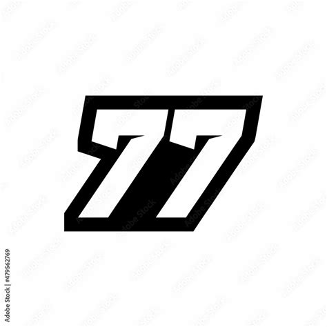 Racing number 77 logo design Stock Vector | Adobe Stock