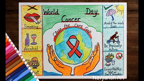 World Cancer day drawing/Cancer awareness poster drawing idea - YouTube