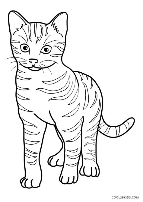 Free Printable Tabby Cat Coloring Pages For Kids