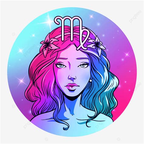 Virgo Zodiac Sign Artwork, Adult, Avatar, Color PNG and Vector with ...