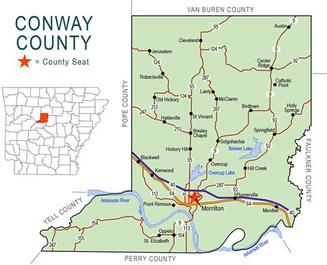 zz Conway County Map - Encyclopedia of Arkansas