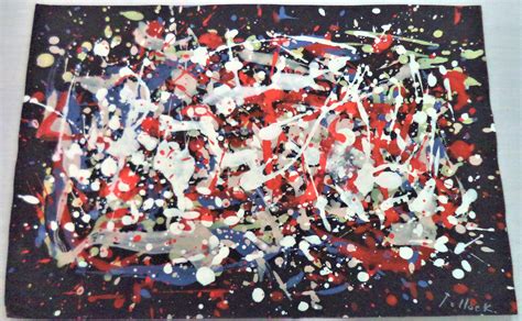 Sold Price: Signed Pollock Drip Painting On Cardstock - January 3, 0120 ...