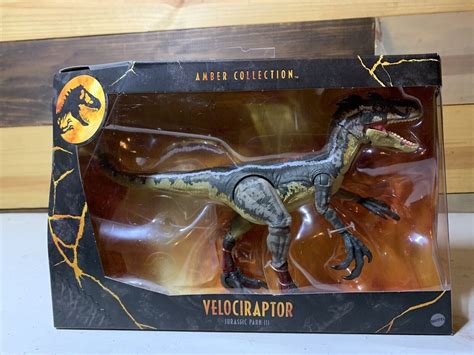 Jurassic Park 3 Amber Collection Male Velociraptor Dinosaur Toy 6 ...