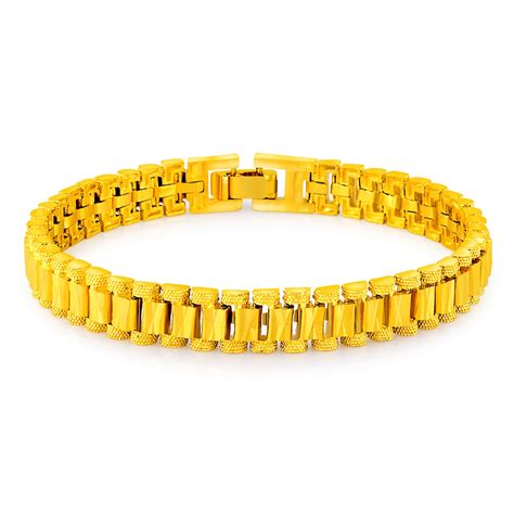 Hot Sale Wide Bracelet 24k Gold Color Plated Vacuum Chains Link Trendy ...