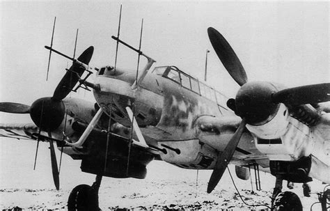 Messerschmitt Bf 110G-4 night fighter equipped with Liechtenstein radar ...