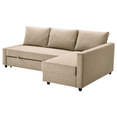 FRIHETEN Corner sofa-bed with storage Skiftebo beige - IKEA