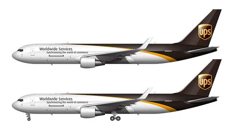 UPS (United Parcel Service) 767-300 side view illustrations – Norebbo