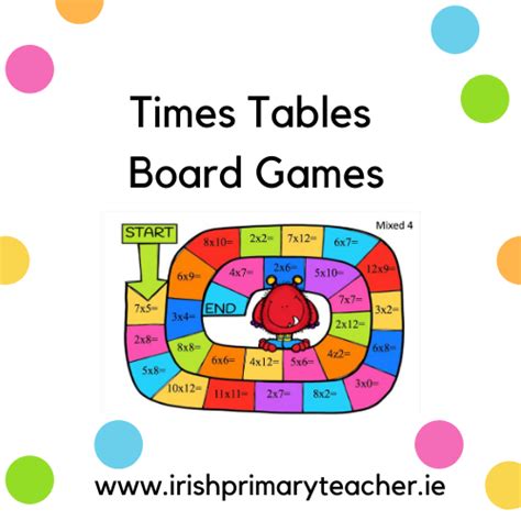 Times Tables Board Games - Irish Primary Teacher