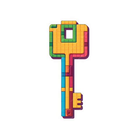 Premium Photo | Pixel Art Key With Vibrant Colors By Pixelplantmaster