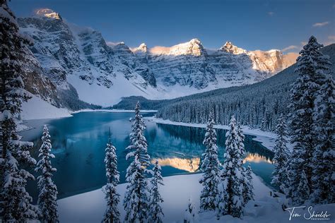 Moraine Lake under snow - a once in a lifetime experience. Seriously.