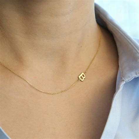 18K Gold Initial Necklace Gold Chain Necklace Dainty | Etsy