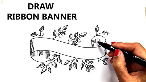 how to draw a banner ribbon step by step - Akilah Parry