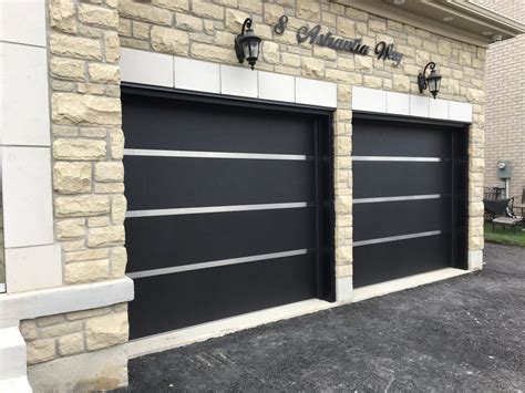 Stainless Steel Strip Modern Garage Doors - Modern Doors