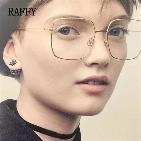 Big Square Eyeglasses Frame Vintage Metal Frame Glasses Women ...