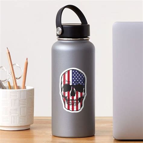 "Skull American Flag" Sticker for Sale by Amirimer | Redbubble