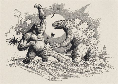 King Kong Vs Godzilla Drawings - Drawing Word Searches