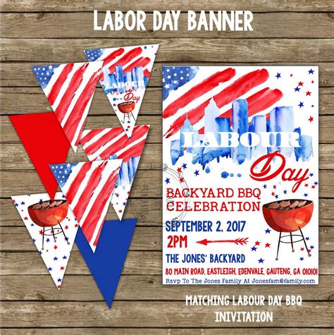 Labor Day Backyard BBQ Memorial Day BBQ Labor Day Banner - Etsy