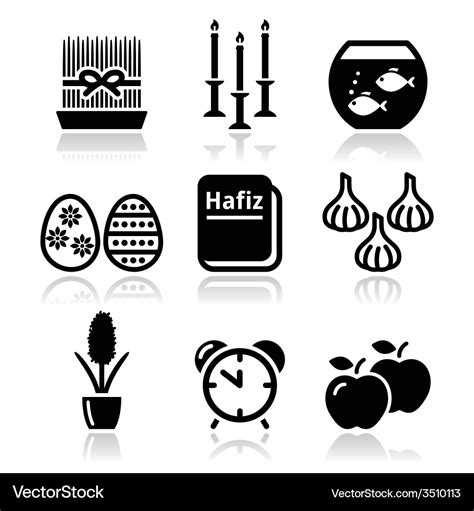 Nowruz - persian new year icons set Royalty Free Vector