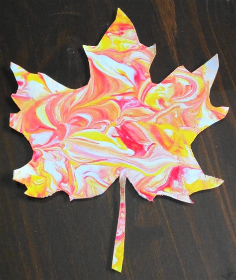 Teaching with TLC: Create marbled fall leaves with shaving cream!