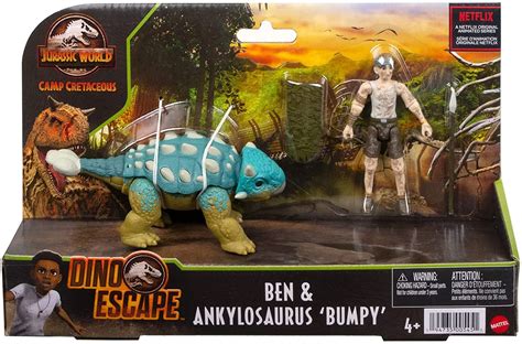 Mattel Jurassic World Camp Cretaceous Dino Escape Ben & Ankylosaurus ...