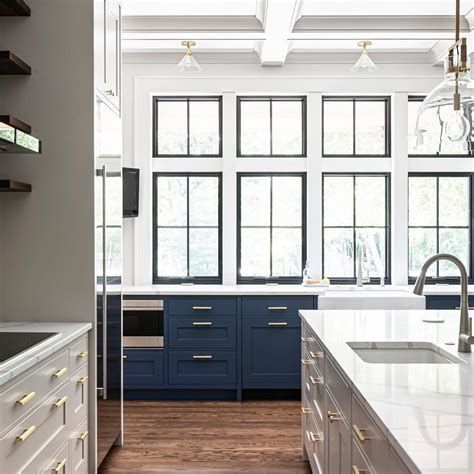 Modern Farmhouse Kitchen Enhanced By Wall Of Black Windows | Pella