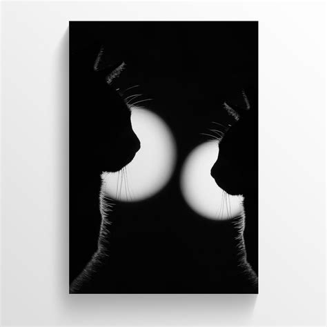 Cat Poster Black and White Poster Pet Print - Etsy