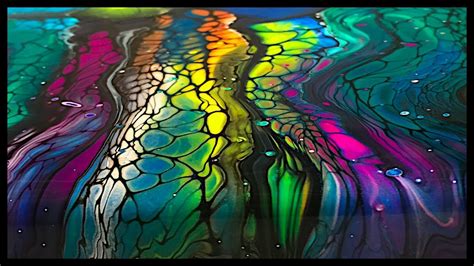 Acrylic Pour Fluid Art Video of Puddle Swipe Technique Experiment using ...