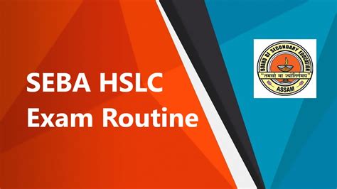 SEBA HSLC Exam Routine 2023 – Assam Class 10th Exam Routine