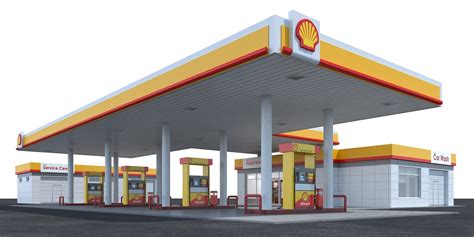 shell gas station obj