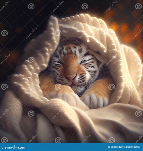 Baby tiger cub sleeping stock illustration. Illustration of baby ...