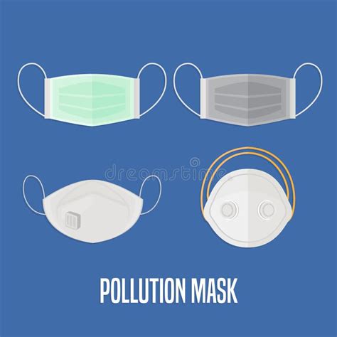 Air Pollution Mask. Several Kind of Face Mask Stock Vector ...