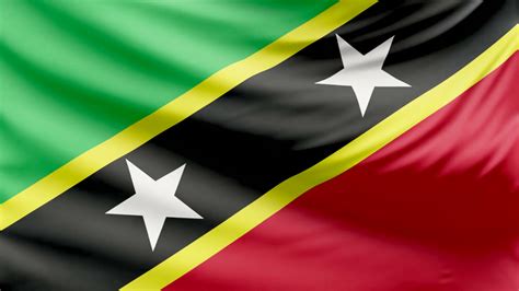 Realistic beautiful Saint Kitts and Nevis flag 4k Motion Background 00: ...