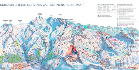 Zermatt - Cervinia Piste Map - Ontheworldmap.com