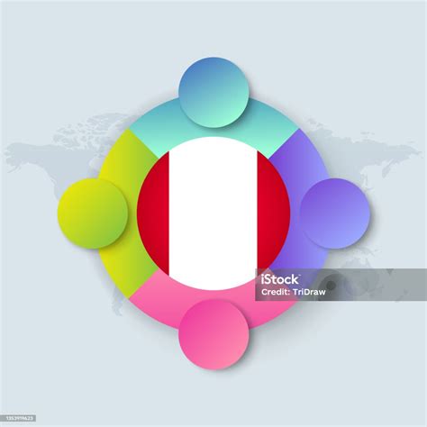 Peru Flag With Infographic Design Isolated On World Map Stock ...