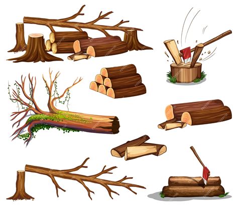 Cut Logs Clipart