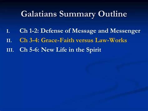 PPT - Galatians Summary Outline PowerPoint Presentation, free download ...