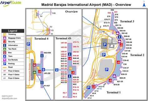 Madrid - Madrid Barajas International (MAD) Airport Terminal Map ...