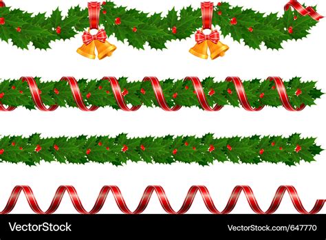 Christmas holly garland Royalty Free Vector Image