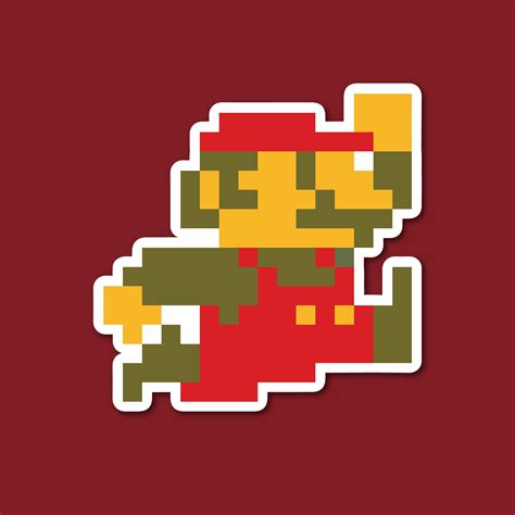 Pixel Stickers Pack Retro Game Lot Heart 8 bit Mario x25 Vinyl Sticker ...