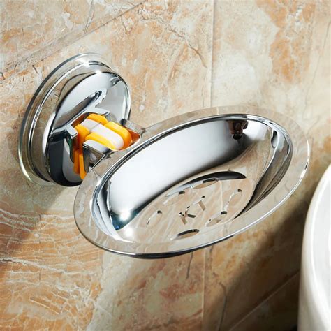 Stainless Steel Strong Box Suction Shower Soap Holder Bathroom Soap ...